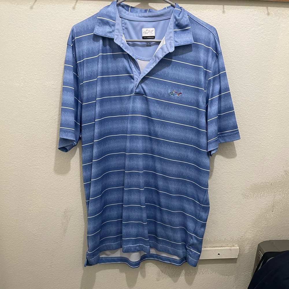 Men’s Extra Large Greg Norman shirt blue Stripes